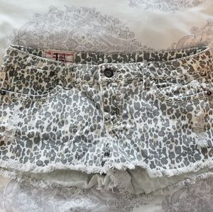 Cheetah print jean shorts